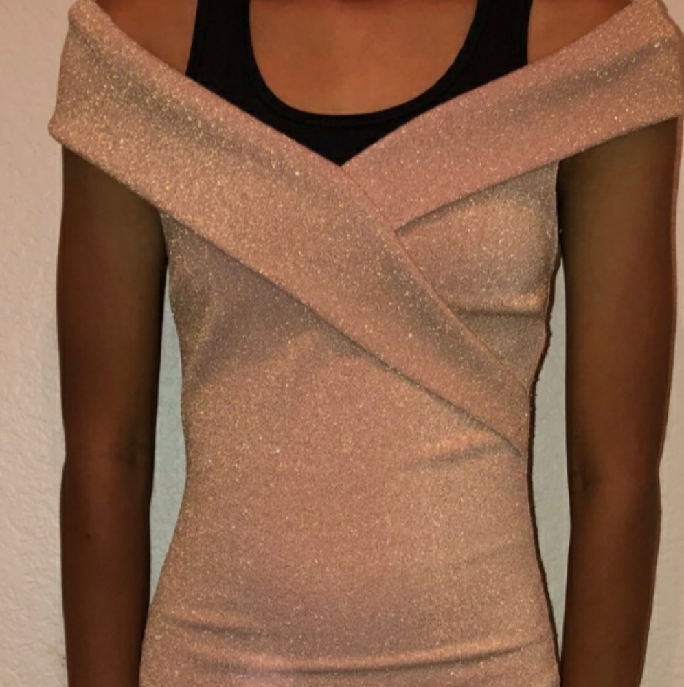 Rose gold bodycon dress